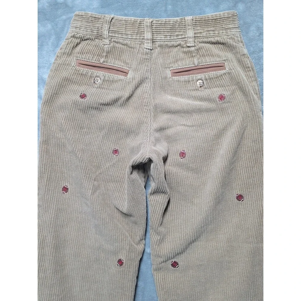 Vintage T.F. Laurence Boys Corduroy Pants Embroidered Footballs 20x18 Please See